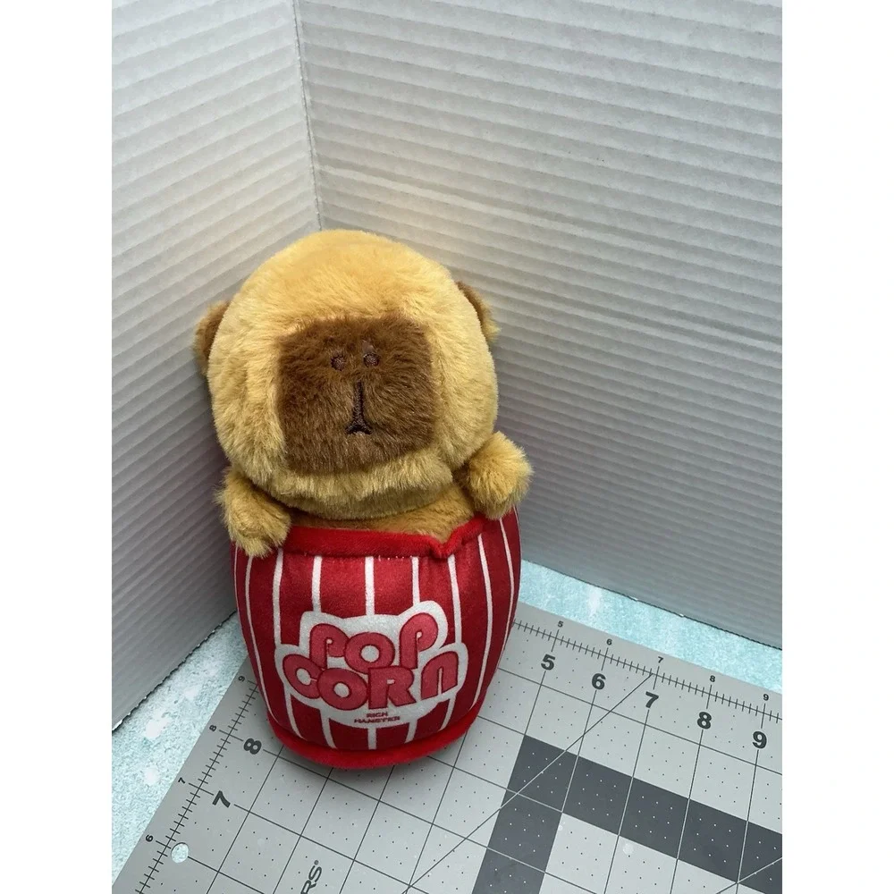 Plush Red Striped Popcorn‎ Bag Stuffed Animal